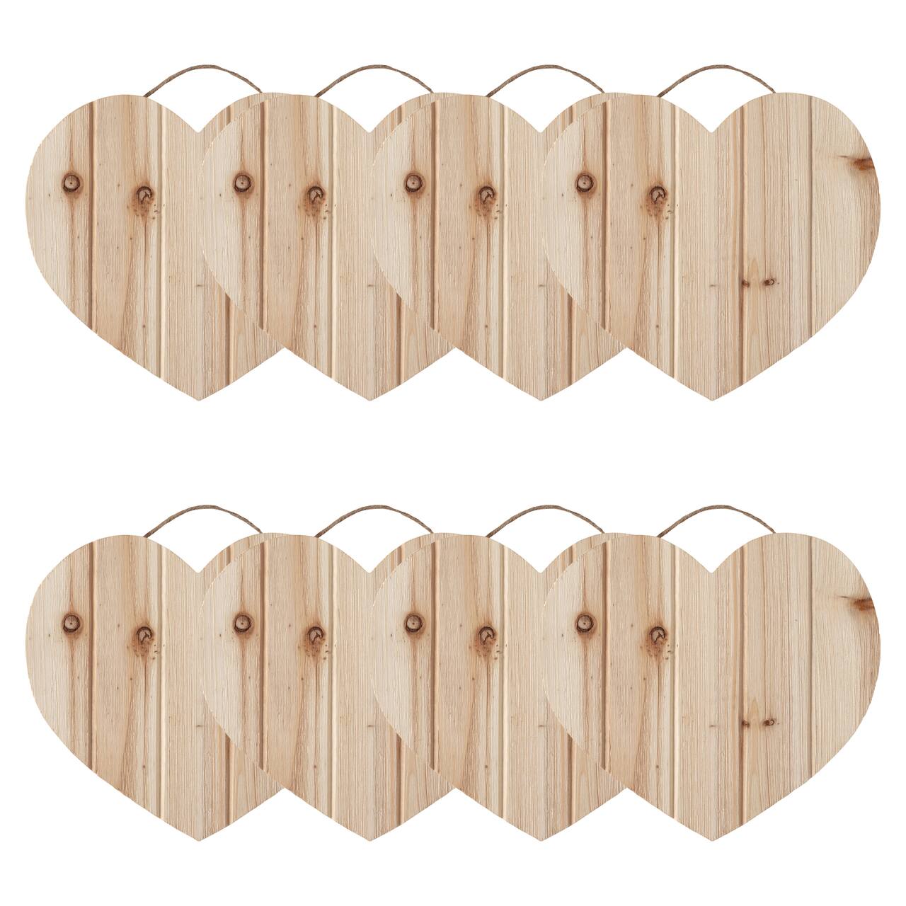 8 Pack: 11" Wood Pallet Heart Plaque by Make Market®